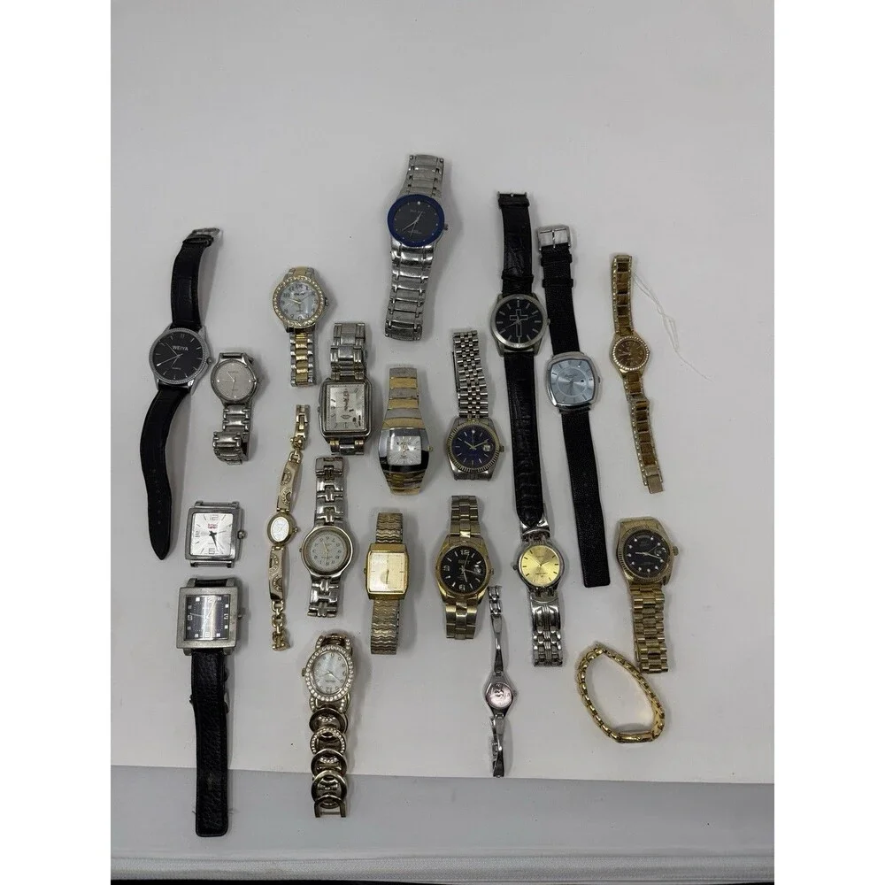 Lot of 20+ Mixed Watches Untested As-Is For Parts Repair Men Women Gold Silver